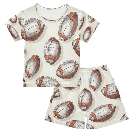 senya Short Sleeve Pajamas Sets Summer Cotton Sleepwear Rugby Football