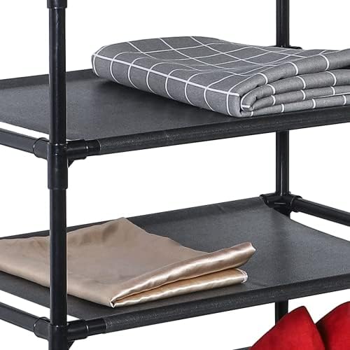 XJYMCOM Clothes Rack Heavy Duty Clothes Rail 177 * 55 * 36cm Freestanding Garment Rack with 5-Tier Storage Shelves Shoe Rack Wardrobe Display Stand Closet Storage Organizer for Bedroom