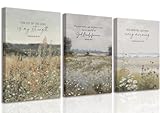 GJJXYCZF Christian Bible Verse Wall Art Jesus Scripture Floral Canvas Wall Decor Large Religious Neutral Farmhouse Landscape Art Painting for Church Prayer Room Living Room Bedroom 12