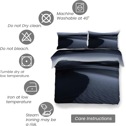 Parure de lit desert 200x200 microfibre douce avec fermeture eclair grise