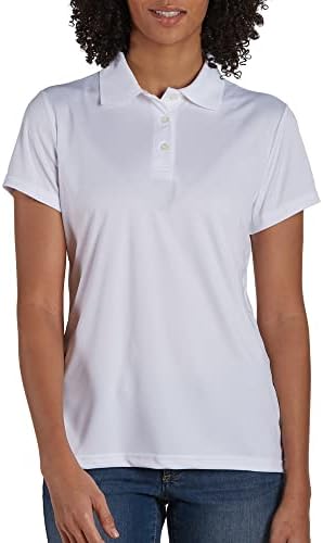 Hanes Sport Women's Cool DRI Performance Polo,White,Medium