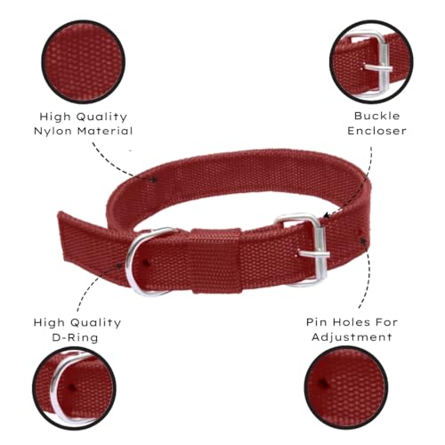 Image of Dog Neck Belt Collar, Comfortable, Adjustable Size for 24-35 Kg Pet (Brown, Large)