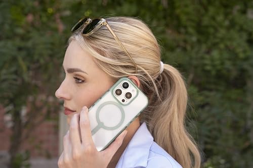 Image of ZAGG Santa Cruz Snap Case for iPhone 16 Pro - MagSafe Compatible, 13ft Military-Grade Drop Protection, Graphene Reinforced, Lightweight, 70% Recycled Content, Clear with Color Accents, Green