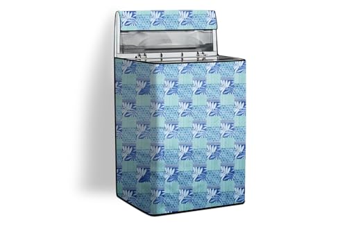 Image of Stylista Top Load Fully Automatic Washing Machine Cover Compatible for IFB 8 kg, 8.5 kg, 9 kg & 9.5 kg, Surface Pattern Blue