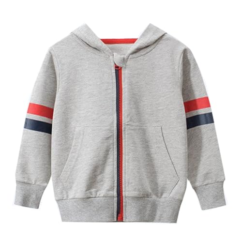 Boys' Long Sleeve Sweater Soft Brushed Fleece Zip-Up Sweatshirt for Boys 2-10 Years