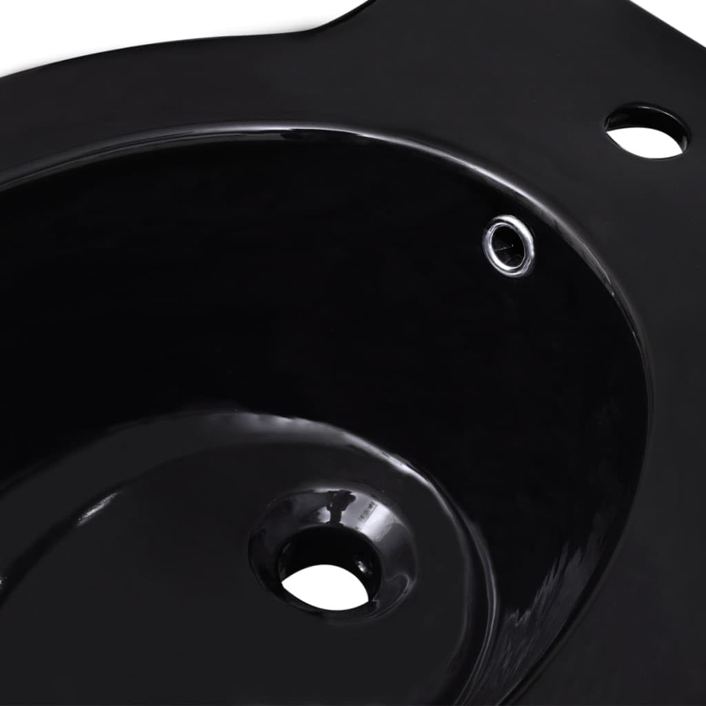vidaXL Set Bidet e Toilette in Ceramica Nera WC Sanitari Bagno Gabinetto Bidè