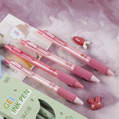 4 bolígrafos de gel retráctiles color rosa con tinta negra miniatura 4