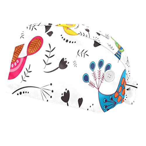 Casquette pour hommes et femmes à motif d'oiseaux colorés