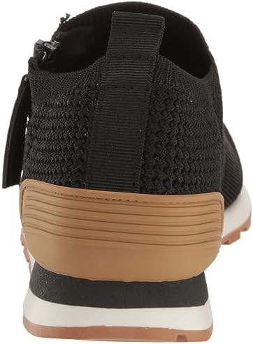 YOKI-KADE-11 Women's Knitted Side Zip Sneaker, Black, 6 M US | Image 2