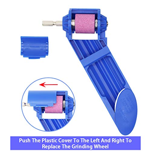 CZS Drill Bit Sharpener Portable Diamond Drill Bit Sharpening Tool Corundum Grinding Wheel for Iron-based Drill Bits Fit Width Range 5/64”-1/2” (2-12.5mm),with Extra Corundum Grinding Wheel and Wrench - Thumbnail 3