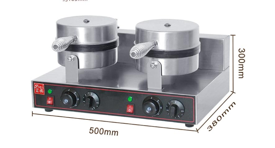 KAUFMAN Commercial Waffle Maker, 1200W Stainless Steel Non-stick Electric Waffle Machine,Temperature and Time Control Waffle Waffle Maker for Home,Commercial Use (DOUBLE WAFFLE)
