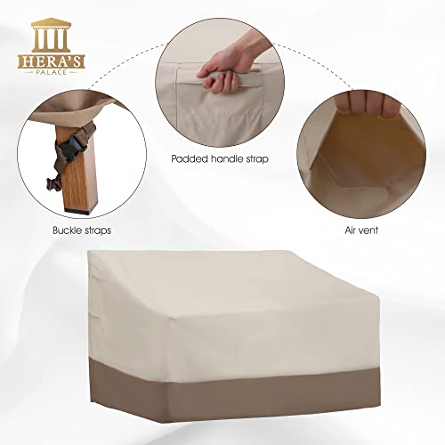 Hera's Palace Waterproof Outdoor Bench Cover, 600D Heavy Duty Outdoor Sofa Cover, Windproof & Anti-Uv, Patio Furniture Covers For Loveseat, 59 X 34 X 31 Inches #TOP5