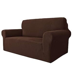 MAXIJIN Super Stretch Zetelhoes voor 3 zitplaatsen bank, 1-delige universele bankhoezen woonkamer Jacquard Spandex…