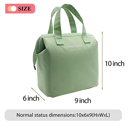 Mziart Insulated Lunch Bag Simple Bento Cooler Bag Lunch Tote Bag For Lunch Box For Women Men Adult Picnic Working Hiking Beach (Light Green) #TOP3