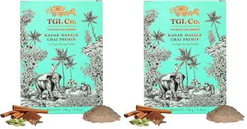 Image of TGL Co. Kadak Masala Instant Chai Premix | Instant Tea | Masala Chai | Bold & Aromatic Spiced Tea| Convenient Desi Chai| Perfect for Travel & On-the-Go (Pack of 2)