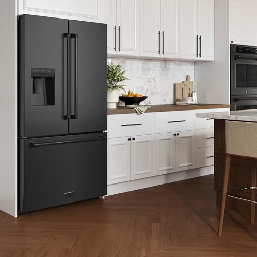 Z Line Kitchen and Bath ZLINE 36 in. 28.9 cu. ft. Standard-Depth French Door External Water Dispenser Refrigerator with Dual Ice Maker in Fingerprint-Resistant Black Stainless Steel (RSM-W-36-BS) - Image 5