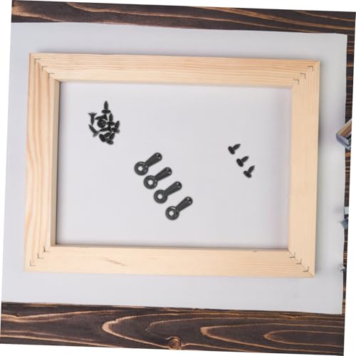 Image of 160pcs Picture Frame Backing Tabs Backing Clips Buckle Back Photo Frame Hardware Clips Flat Metal Turn Button with Screws for Pictures Hanging Artwork