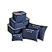 Honton Reisegepäck Aufbewahrungstasche Set Reisegepäck Organizer Tasche mit Reißverschluss Kleidung Verpackung Cube Gepäck Organizer Tasche für Kleidung Unterwäsche Socken Aufbewahrung Marine Blau