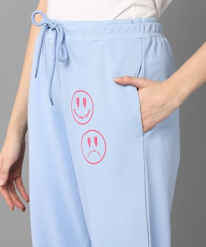 Image of Alan Jones Clothing Women's Comfort Fit Mid Rise Solid Ankle Length Cotton Track Pant