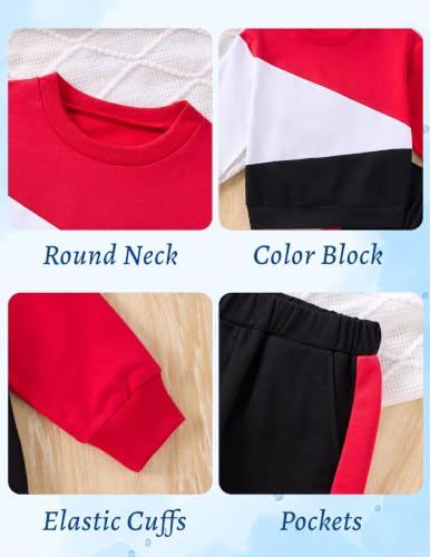 Image of Boys Clothes Boy Outfits 2-Piece Long Sleeve Sweatshirt Tops and Pants Fall Winter Outfits Set 3-14 Years