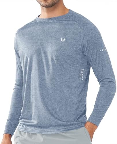 NORTHYARD Men's Sun Protection Shirt UPF 50+ Long Sleeve – Ideal for Running & Workout