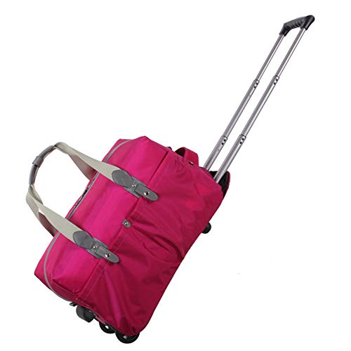 Valise à roulettes de voyage pliable et imperméable rouge en taille L double confort