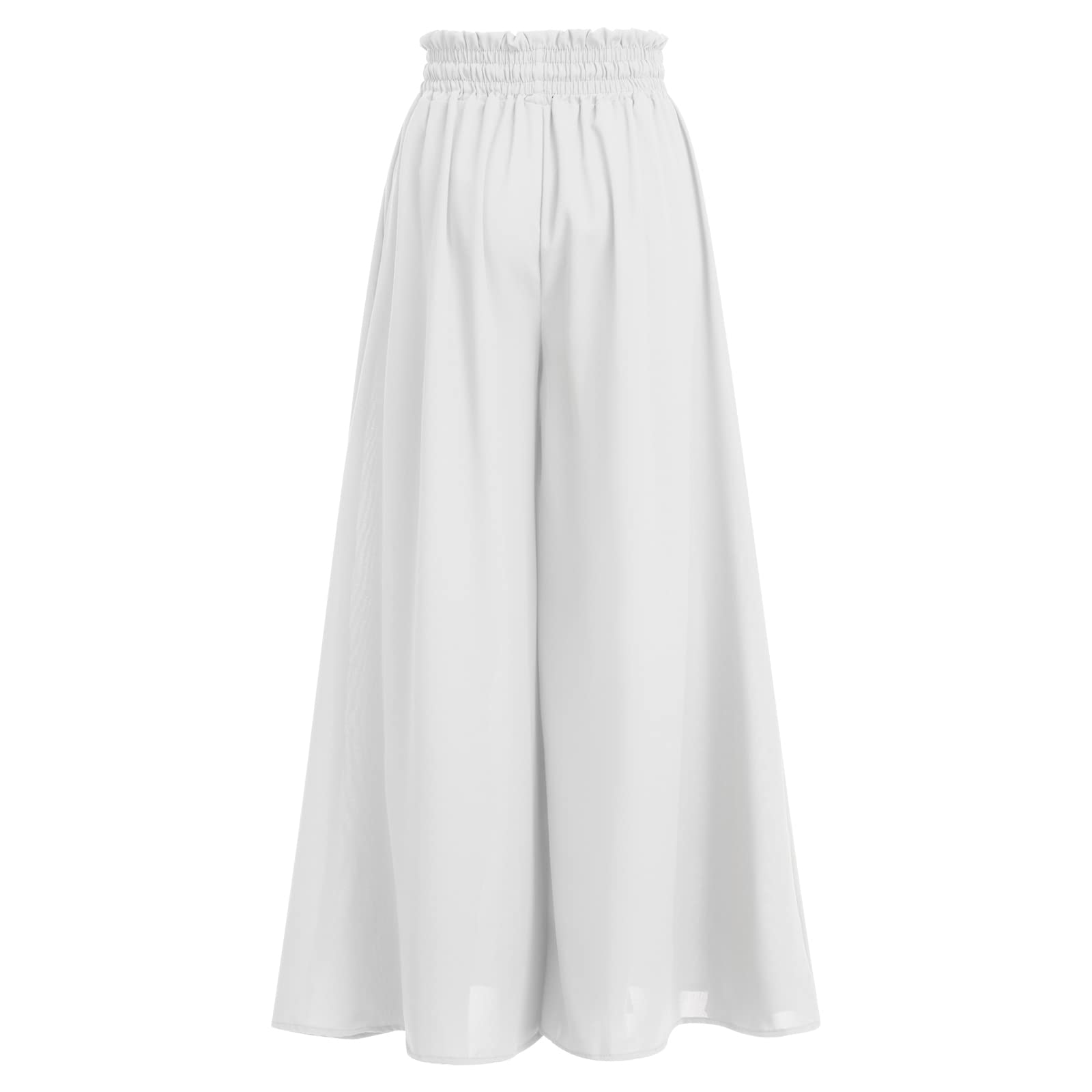 IWEMEK Women Casual Palazzo Long Pants Trousers High Waist Bowknot Wide Leg Pants Loose Fit Business Work Trousers