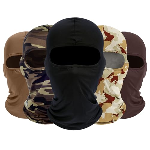 Image of ROXUN Balaclava Ski Mask, 5 Pack Neck Gaiter Motorcycle Summer Cooling | UV Protection Shiesty, Windproof Scarf for Men /Women, Face Mask, Versatile Use
