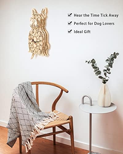 Wooden 3D Puzzles for Adults and Kids Wall Clock Decor for Christmas Day/Birthday Gift, Mechanical Bulldog Clock Model 6 41AQfE77dGL. AC