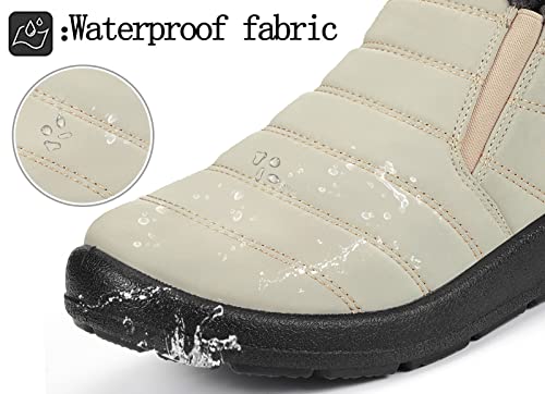 Gaatpot Warme sneeuwlaarzen voor dames voor in de winter, makkelijk aan te trekken, waterbestendig, voor buiten, met… - Image 4