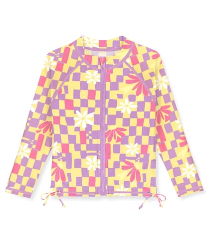 Image of BesserBay Girls Rash Guard UPF 50+ Zip Up Raglan Long Sleeve Adjustable Drawstring Swim UV Jacket 4-14 Years