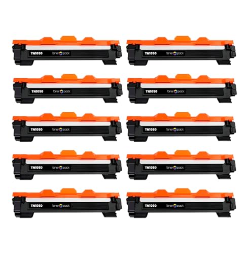 TONER PACK TN1050 Cartuchos de Tóner Compatible para Brother DCP-1510 HL-1110 HL-1210W HL-1212W DCP-1510 DCP-1610W DCP-1612W MFC-1810 MFC-1910W (10 Unidades)