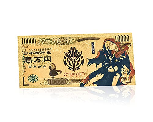 YJacuing Anime Overlord Gold Coated Banknote, Limited Edition Collectible Bill Bookmark (5 PCS Collection) - Thumbnail 7