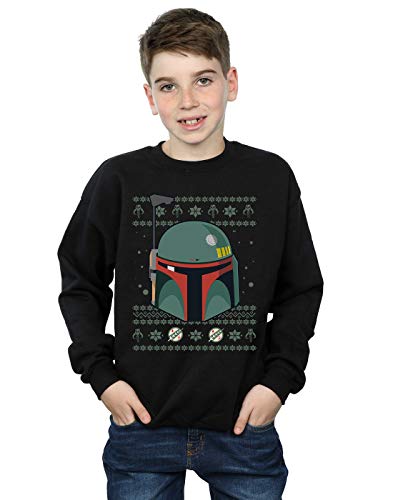 Absolute Cult Star Wars Boys Boba Fett Christmas Sweatshirt Black 9-11 Years