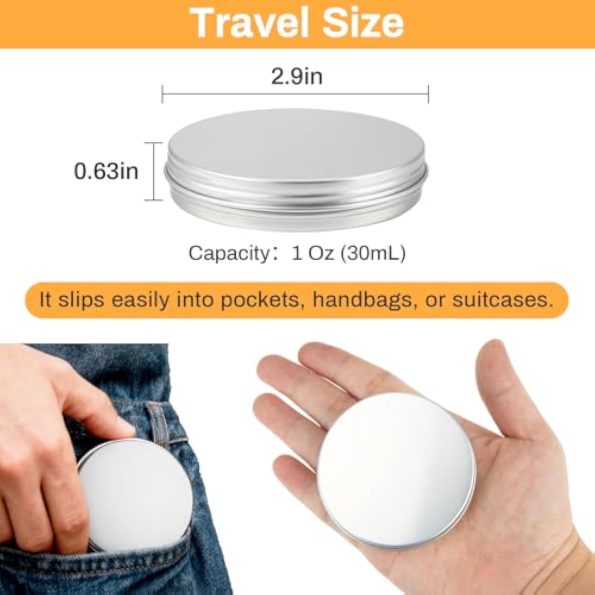 12PCS Screw Top Small Round Aluminum Jars with Lids