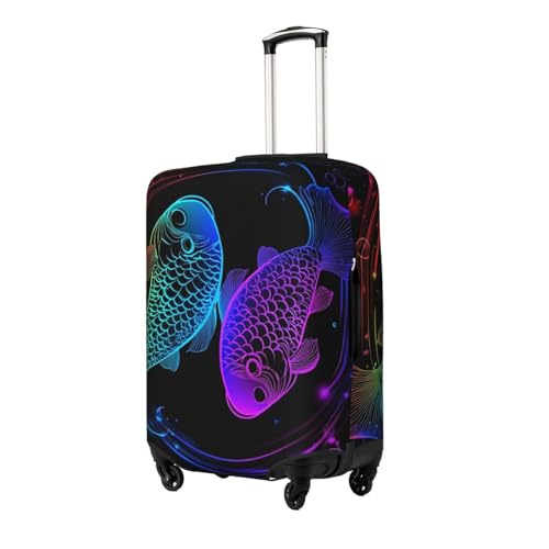 Travel Luggage Suitcase Protector Zipper Baggage Protector Fits 19-32 inch Luggages, Anti-Scratch Luggage Case Protective Cover, Washable, Constellation Zodiac Sign Pisces2