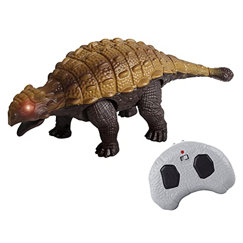 JunZheHub Dinosaurio Juguete Electrónico Control Remoto Camina Iluminación Realista Plástico Educativo Adecuado para Regalos Infantiles Cumpleaños Niños, Anquilosaurio