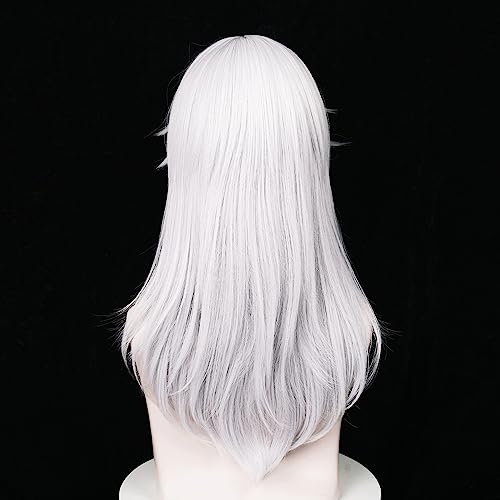 Image of Max Beauty Anime Multiple Characters Cosplay Wigs for Genshin Impact + Free Cap (White-sr)