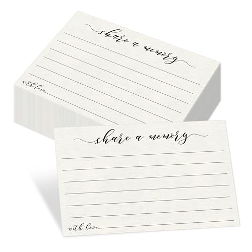 55 PCS Share A Memory Cards, Memory Card Keepsakes for Celebration of Life, Birthday, Anniversary, Memorial, Funeral, Graduation, Bridal Shower Game, Going-Away Party