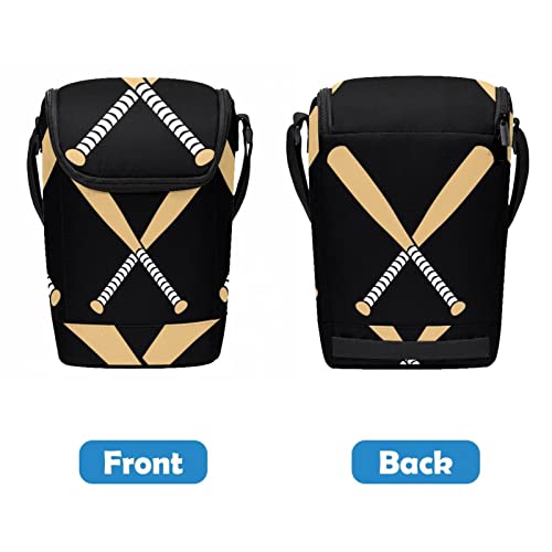 Lonchera térmica con fondo negro bolsa de almuerzo lavable e impermeable 5