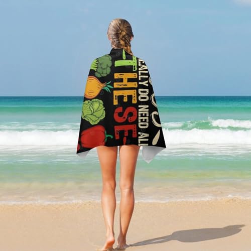 Serviette de plage compacte contre l'humidité Vegan Vegetable Lover - 5