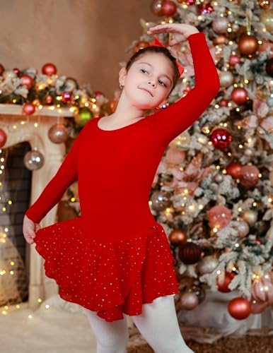 Image of Arshiner Kids Girls Classic Long Sleeve Leotard Dance Ballet Dress