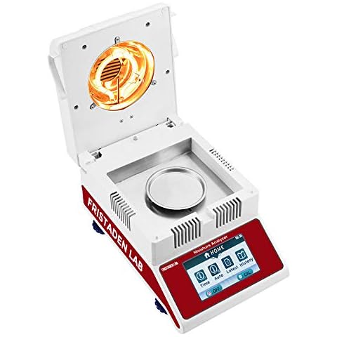 American Fristaden Lab Halogen Moisture Analyzer, 0.005g Accuracy, 100g Capacity, 0.02% Moisture Readability, High Efficiency Halogen Lamp Heating, RS232 USB Interface Cover