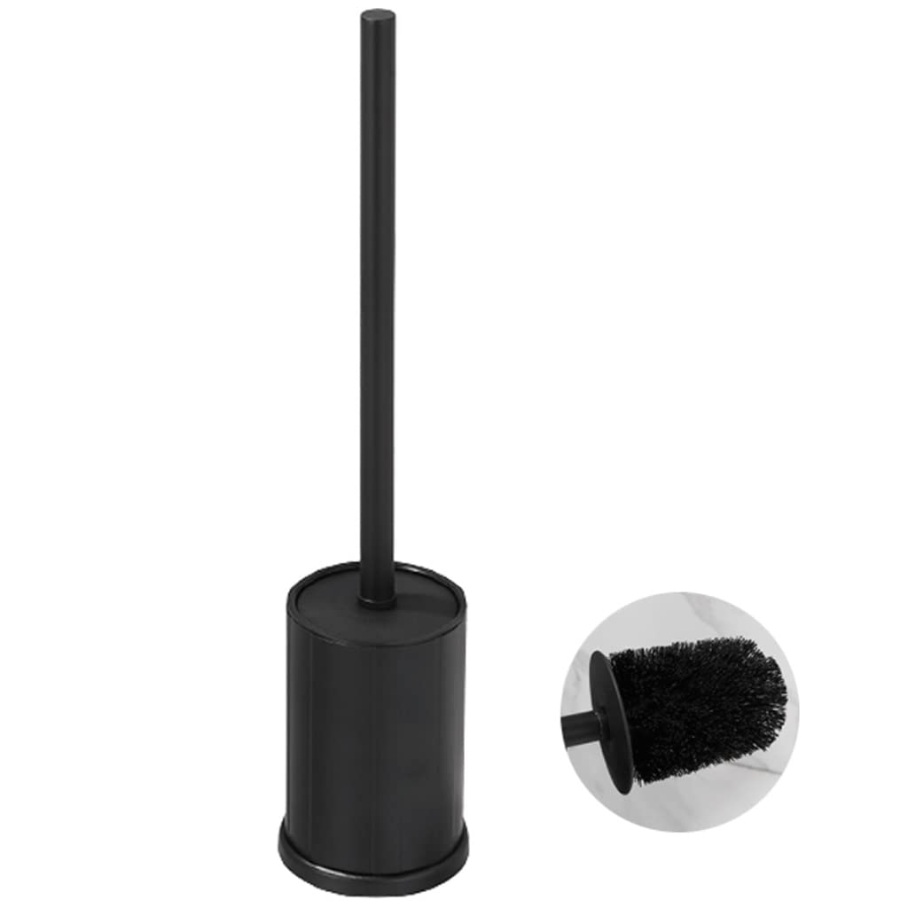 Cepillo de Inodoro de Silicona con Soporte, Cepillo de Inodoro de Mango Largo para baño, ergonómico, Elegante y Duradero (Color: Negro).