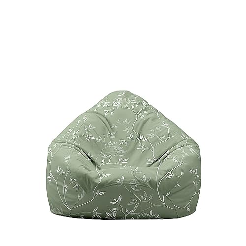 Fasbuy Puff 3D Hojas, Puff Gigante sin Relleno, Salon Bean Bag para Almacenaje, Puf Sofa de Color para Adultos y Niños Exteriores y Interiores (Verde bosque,130x150cm)