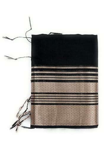 Maheshwari Silk Cotton Saree with Zari Border Handwoven, Traditio...