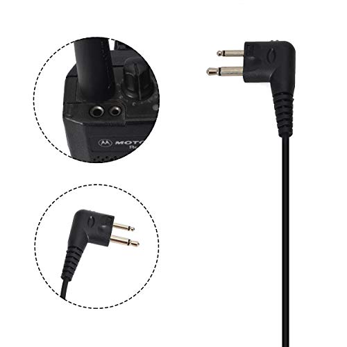UAYESOK Security Earpiece 2 Pin Covert Air Acoustic Tube Radio Headset with PTT Mic (10 pcs), Black - Image 4