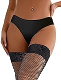 ohmydear Women Lace Bikini Panties Hollow Out Thong Plus Size Cheeky Panties Stretch Briefs Lace Und