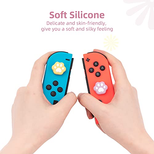 Geekshare 4 Peças Tampas De Aperto De Polegar Em Forma De Pata De Gato, Capa De Joystick De Silicone