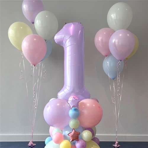 Image of Light Purple Number 21 Balloons for Her, 40 Inch Pastel Lavender Foil Number 2 & 1 Balloons for Women, 21st Birthday Balloons for 21 Year Old Girls 12th Anniversary Birthday Party Decorations Supplies